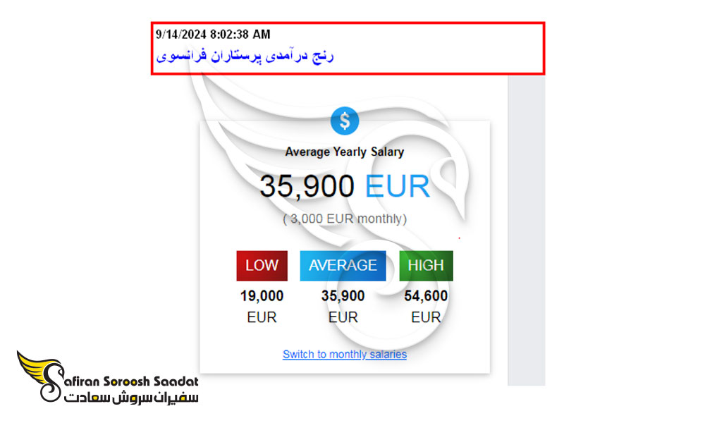 رنج درآمدی پرستاران فرانسوی