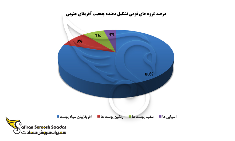درصد گروه های قومی تشکیل دهنده جمعیت آفریقای جنوبی
