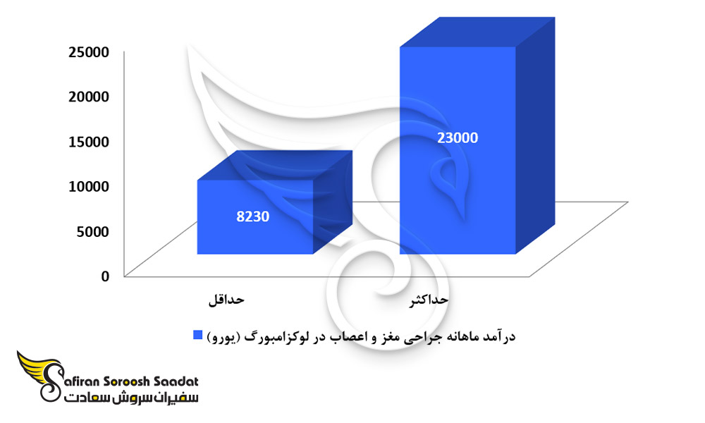 حدود درآمد رشته جراحی مغز و اعصاب در لوکزامبورگ