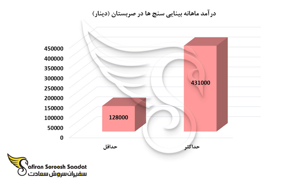 درآمد ماهانه بینایی سنج ها در صربستان