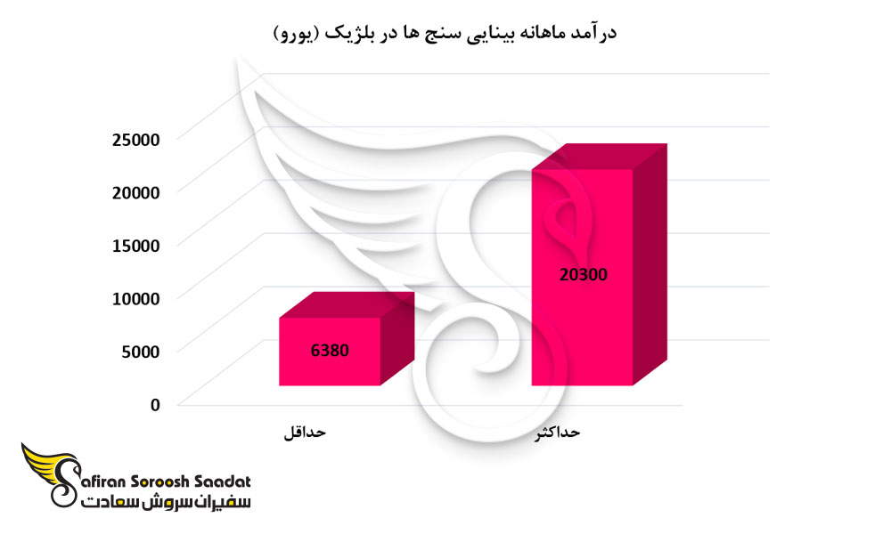 درآمد ماهانه بینایی سنج ها در بلژیک