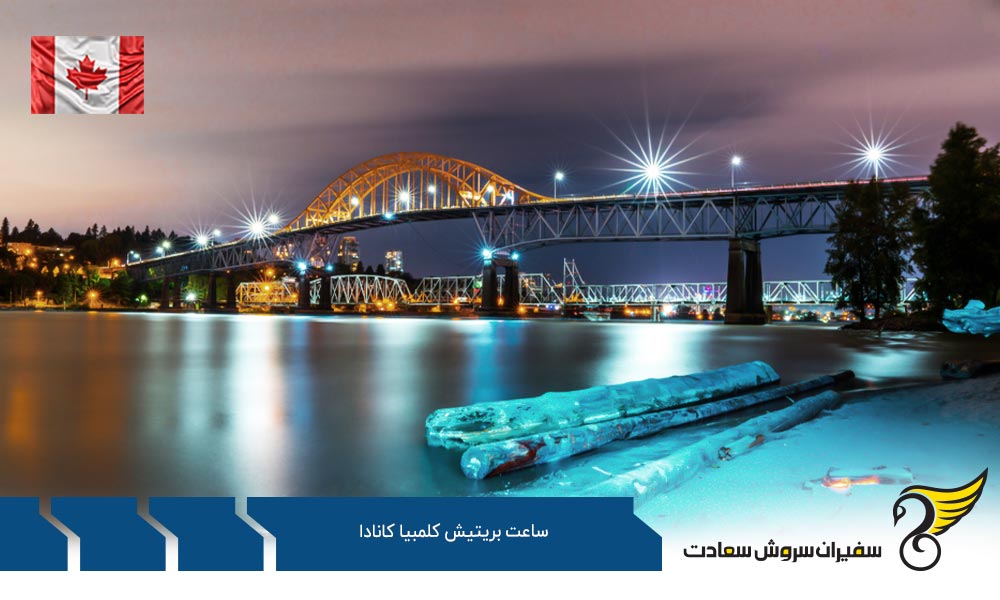 منطقه زمانی در ساعت بریتیش کلمبیا کانادا