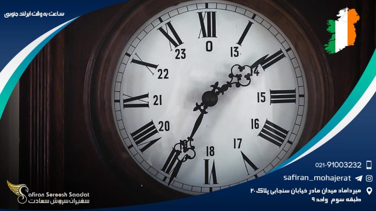 ساعت به وقت ایرلند جنوبی