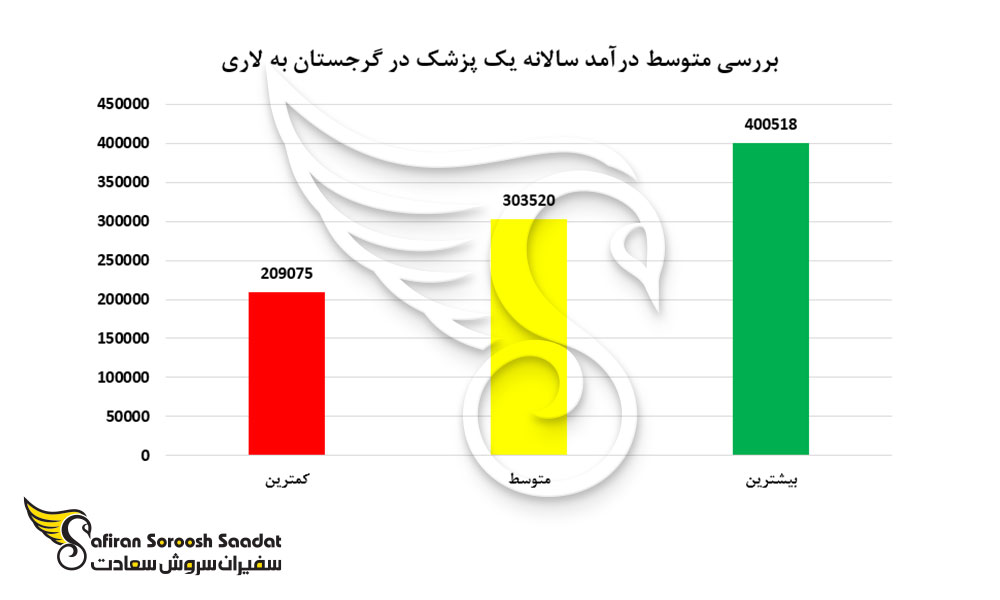 بررسی متوسط درآمد سالانه یک پزشک در گرجستان به لاری